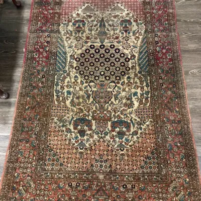 Antique Persian Tehran Hand Woven Floral Rug Circa. 1900