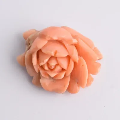 Antique European Floral Natural Coral Carving