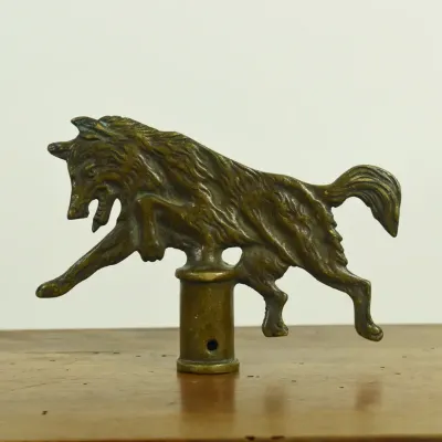 Antique Bronze Boy Scouts Wolf Flag Topper