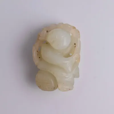 Antique Chinese Figural Green Jade Carving