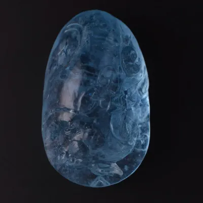 Vintage / Antique Chinese 285ct Carved Rabbit Aquamarine