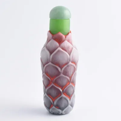 Vintage / Antique Chinese Peking Glass Lotus Snuff Bottle