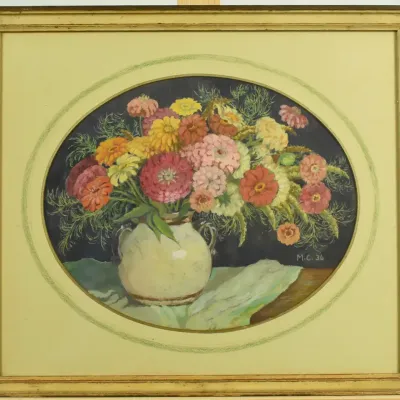 Signed Vintage Floral Still Life Original Framed Painting