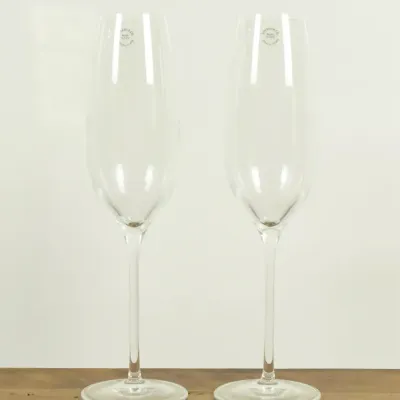 Tiffany & Co, Pair of Crystal Champagne Flutes