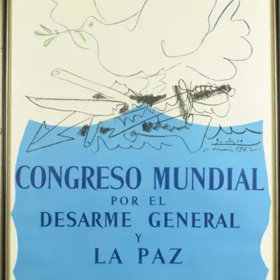 Pablo Picasso, Vintage Peace Dove World Congress Original Framed Poster