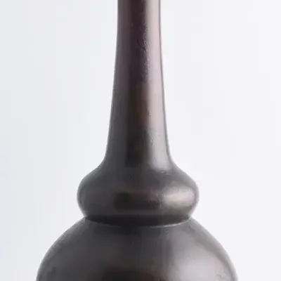Antique Japanese Bronze Bottle Vase (Rich Patina)