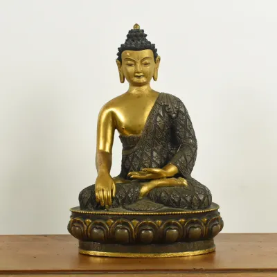 Vintage / Antique East Asian Gilt Bronze Buddha Figure
