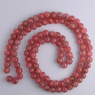 Antique Chinese Pink Beaded Strand Necklace