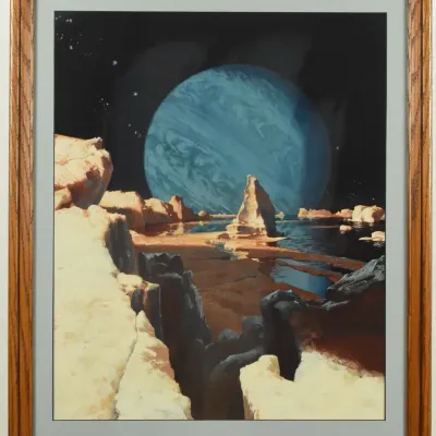 Ken Hodges, Vintage Space Age Framed Celestial Print