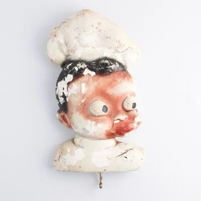 Vintage Chalkware Chef Kitchen Key Hanger