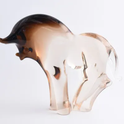 Vintage Murano Glass Modernist Bull Figure