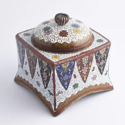 Antique Chinese Cloisonné Ink Well