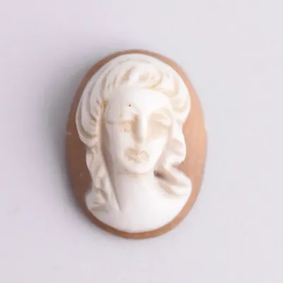 Antique European Carved Shell Cameo Portrait