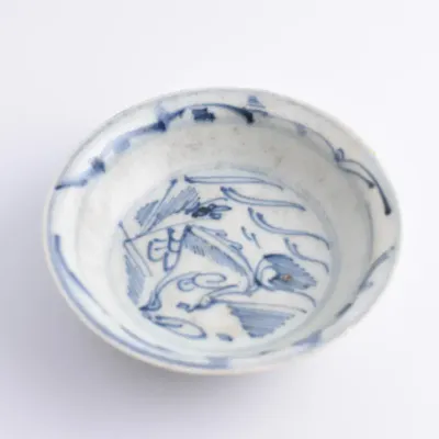 Antique Chinese Blue & White Porcelain Dish