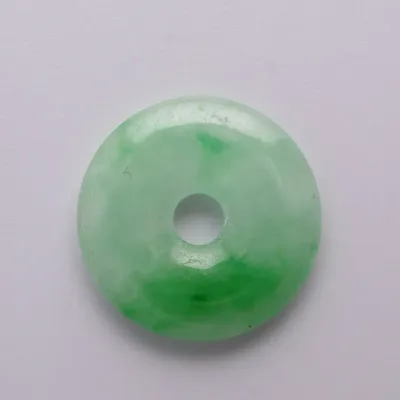 Vintage / Antique Chinese Green Jadeite Carved Disk