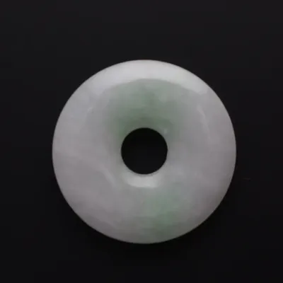 Vintage / Antique Chinese White Green Jadeite Carved Disk