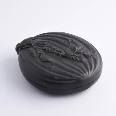 Antique Chinese Qing Carved Melon Form Box Carving