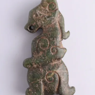 Vintage / Antique Chinese Archaistic Mythical Beast Jade Carving