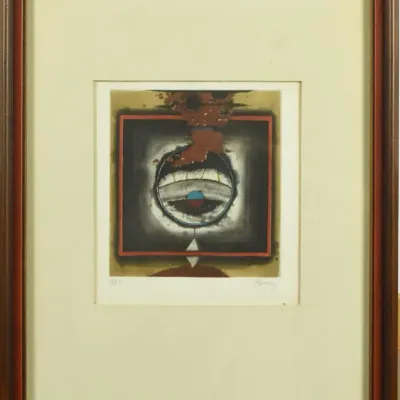 Tuvia Beeri, Vintage Signed Abstract Framed Original Etching