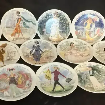 Henri D'Arceau Limoges Les Femmes du Siècle 12 Collector Plates by François Ganeau