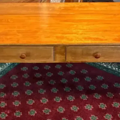 Oak-Look Wood Coffee Table with Two Drawers