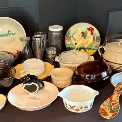 Anchor Hocking Mixing Bowls, Casserole Dishes, Soup Tureen & Assorted Kitchenware
