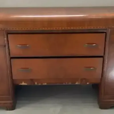 Wood Buffet Sideboard with Drawers, Cabinet Storage & Metal Pulls