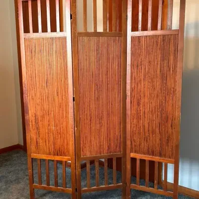 Vintage Three Panel Room Divider 