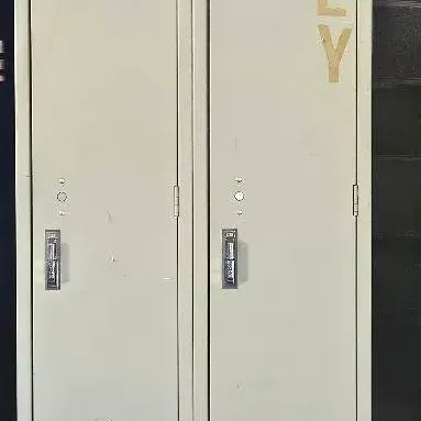 Pair of Vintage Single Tier Metal Lockers