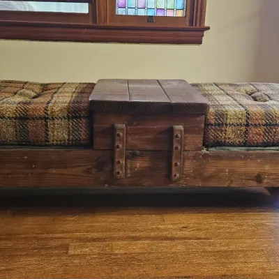 Vintage Pine Split Cushion Coffee Table/Bench