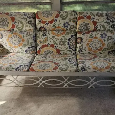 Vintage MCM Aluminum Convertible Glider Sofa