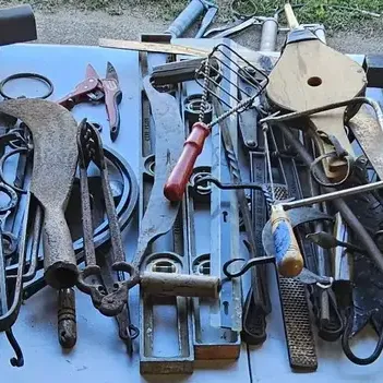 Vintage Tools, Vise, Sad Irons and More