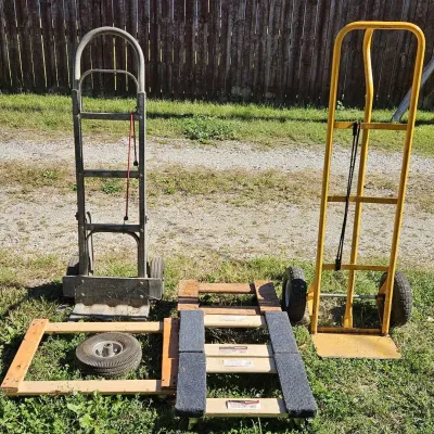 Two Wheel Dollies and 4 Wooden 
