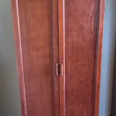 Vintage Wooden Wardrobe with Two Doors 