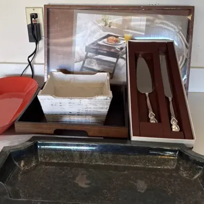 Assorted Decorative Serving Trays, Cake Server Set & Farmhouse Kitchen Décor