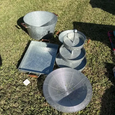 Farmhouse-style galvanized metal serving and entertaining collection!