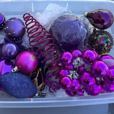 Christmas Tree Ornament Lot - Purple 