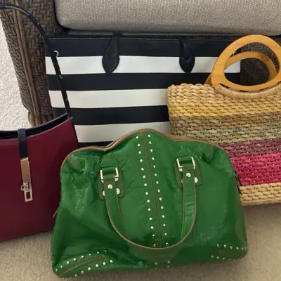 Woven & Faux Leather Unique Handbags 