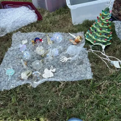Christmas Tree And Glass Ornaments