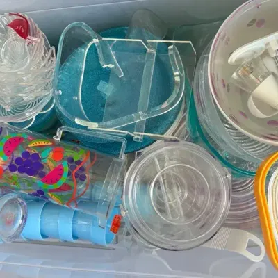 Huge Lot Of Melamine And Plastic Patio And Pool Serveware 