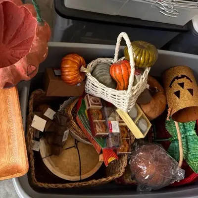 Lot Of Fall And Wicker Huge Holiday Lot 