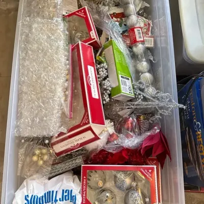 Huge Lot Of Assorted Glass And Plastic Christmas Ornaments 
