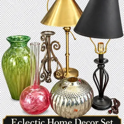Eclectic Home Décor Collection – Table Lamps, Decorative Glass Vases & Metal Accents
