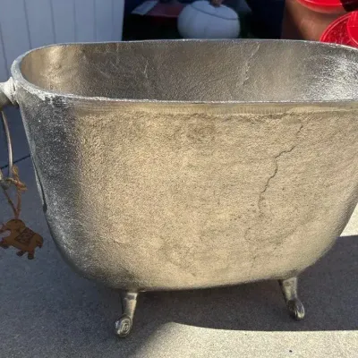 Silver Tone Decorative Bucket