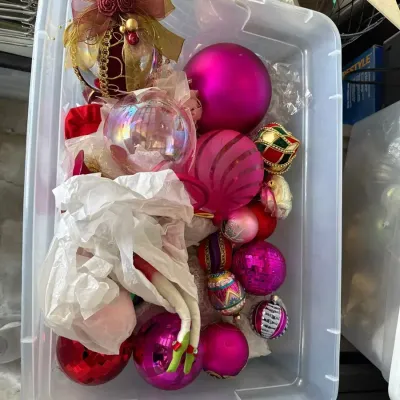 Huge Lot Of Vintage Pink Ornaments 