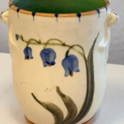 Weller Vintage Pottery Hand-Painted Bluebell Planter – Double Handles
