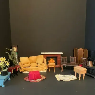 Dollhouse Miniatures Lot 2 Living Room Set