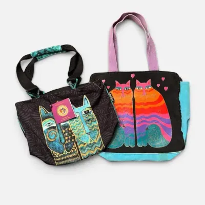 Laurel Burch Tote Bags Lot - Siamese Cats, New & Used