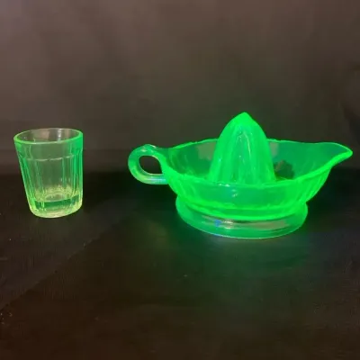 Uranium Glass- Citrus Juicer Tumbler