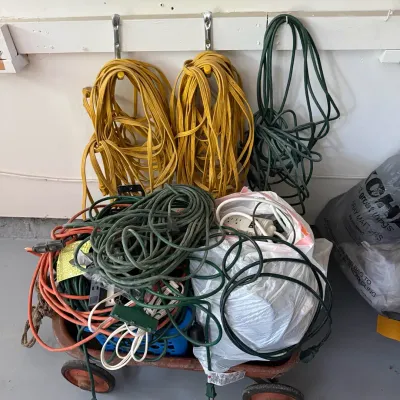 Assorted Extension Cords and Plug Outlets Lot